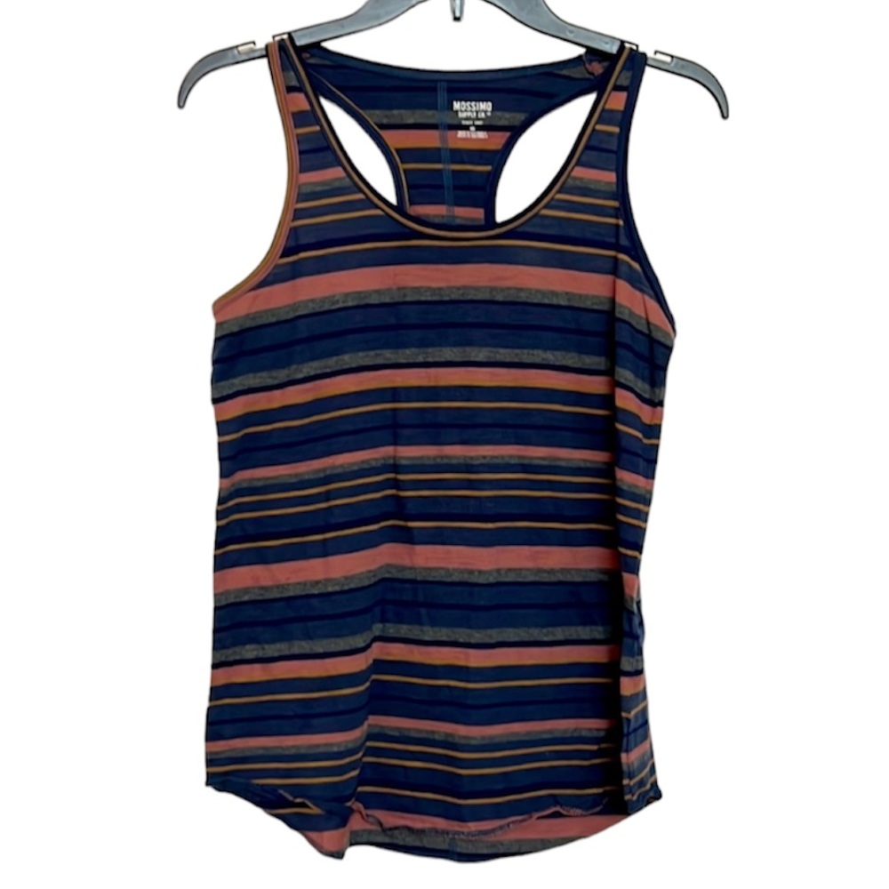 🌞 Mossimo Supply Co. tank top size XS slate blue gray orange stripes men size XS